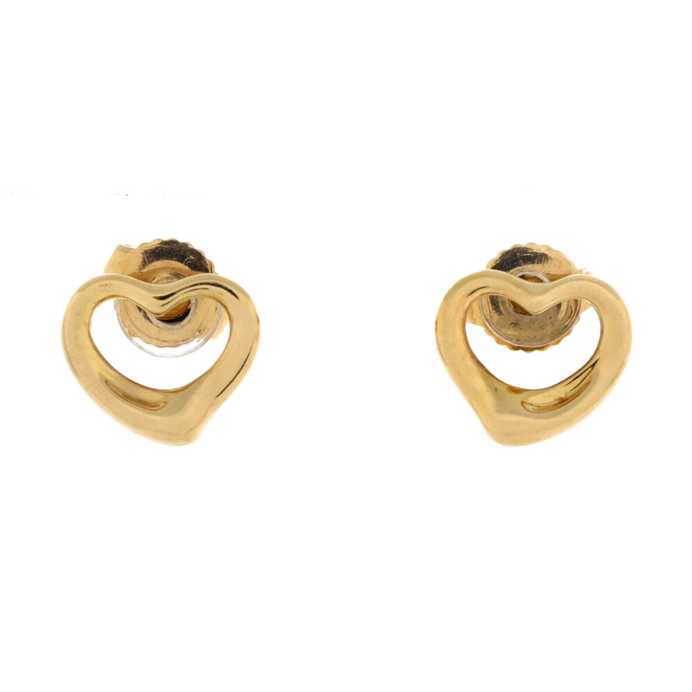 Tiffany & Co. Elsa Peretti Open Heart Earrings 18K Yellow Gold